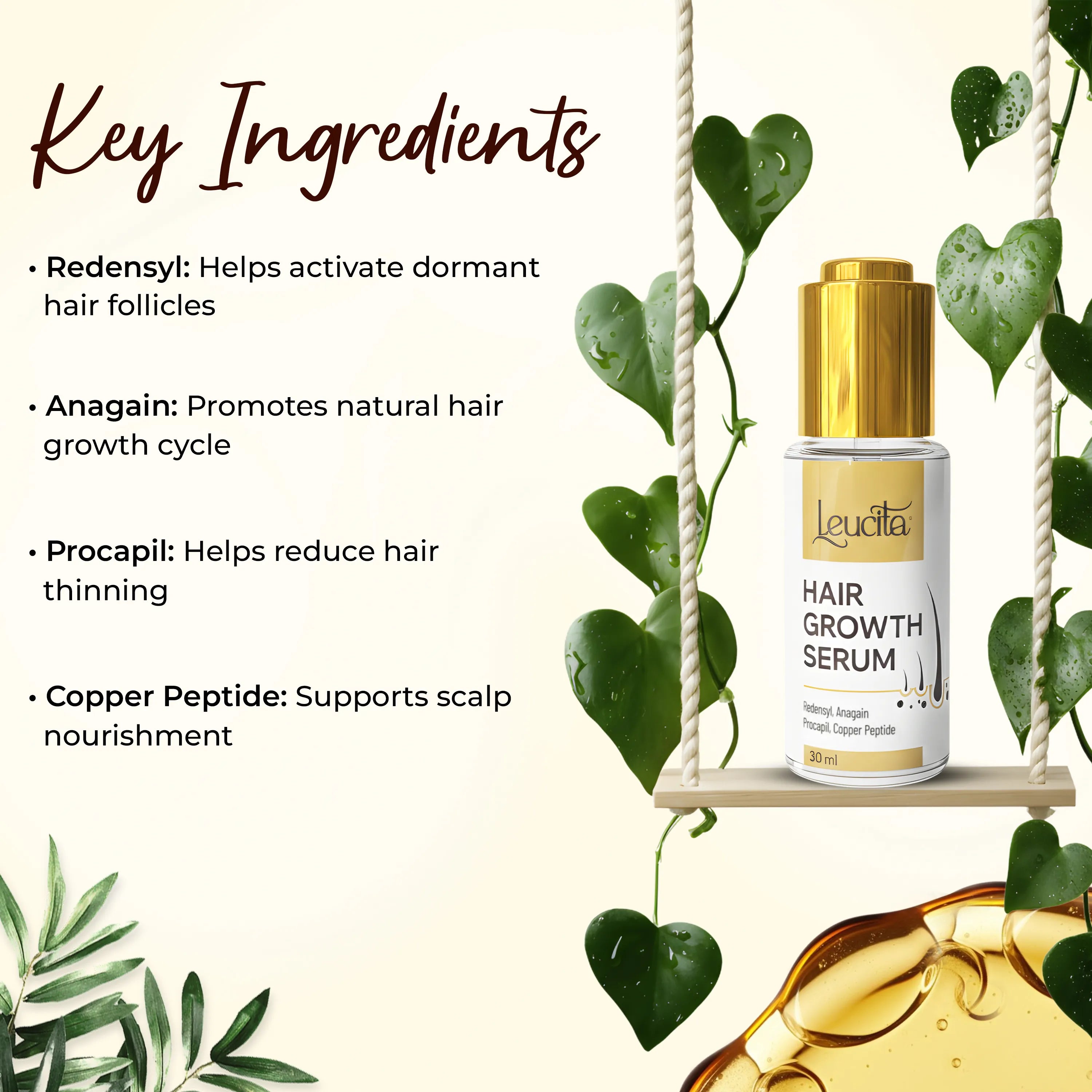 Leucita Hair Growth Serum for Thicker and Healthier Hair