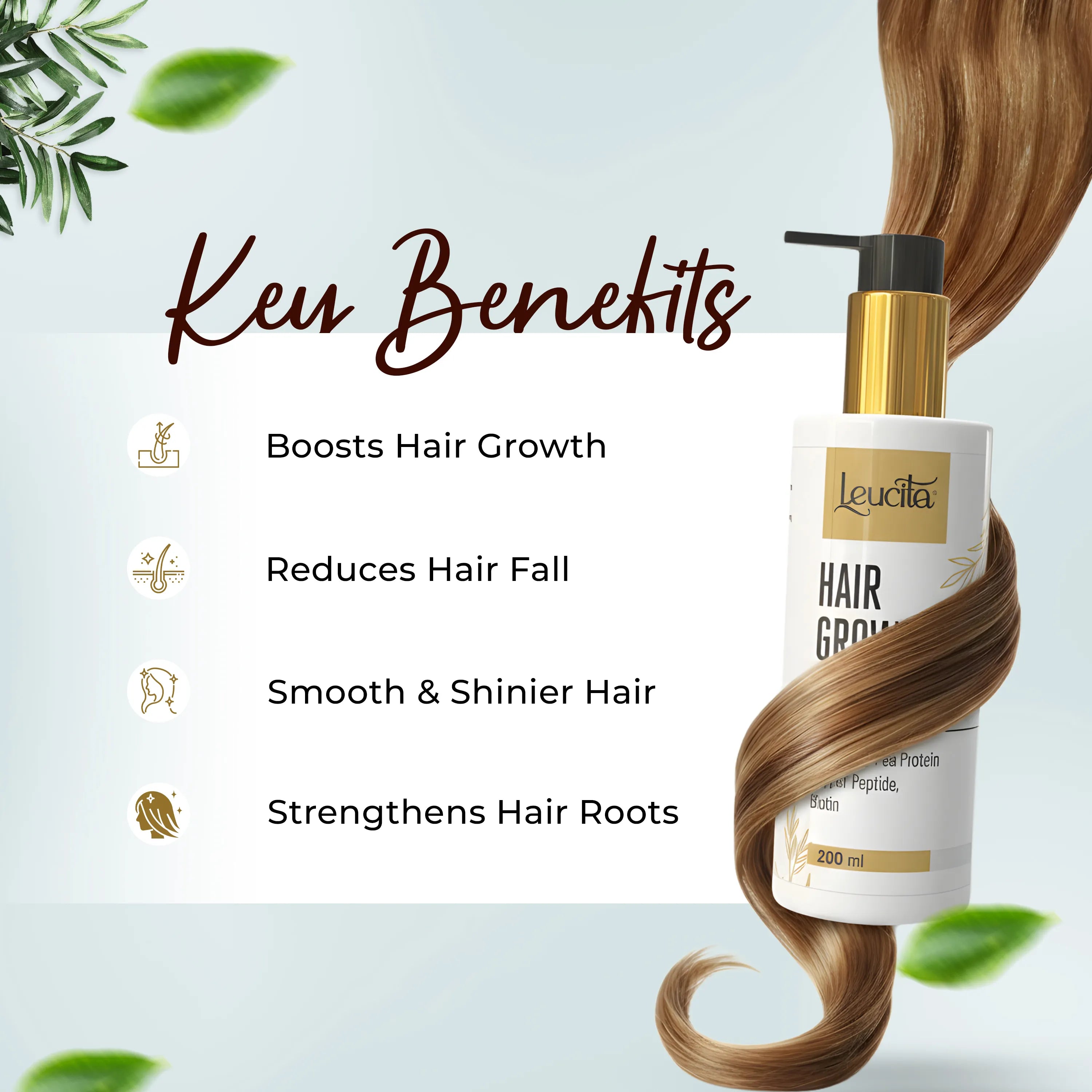 Leucita Hair Growth Shampoo for Stronger and Fuller Looking Hair