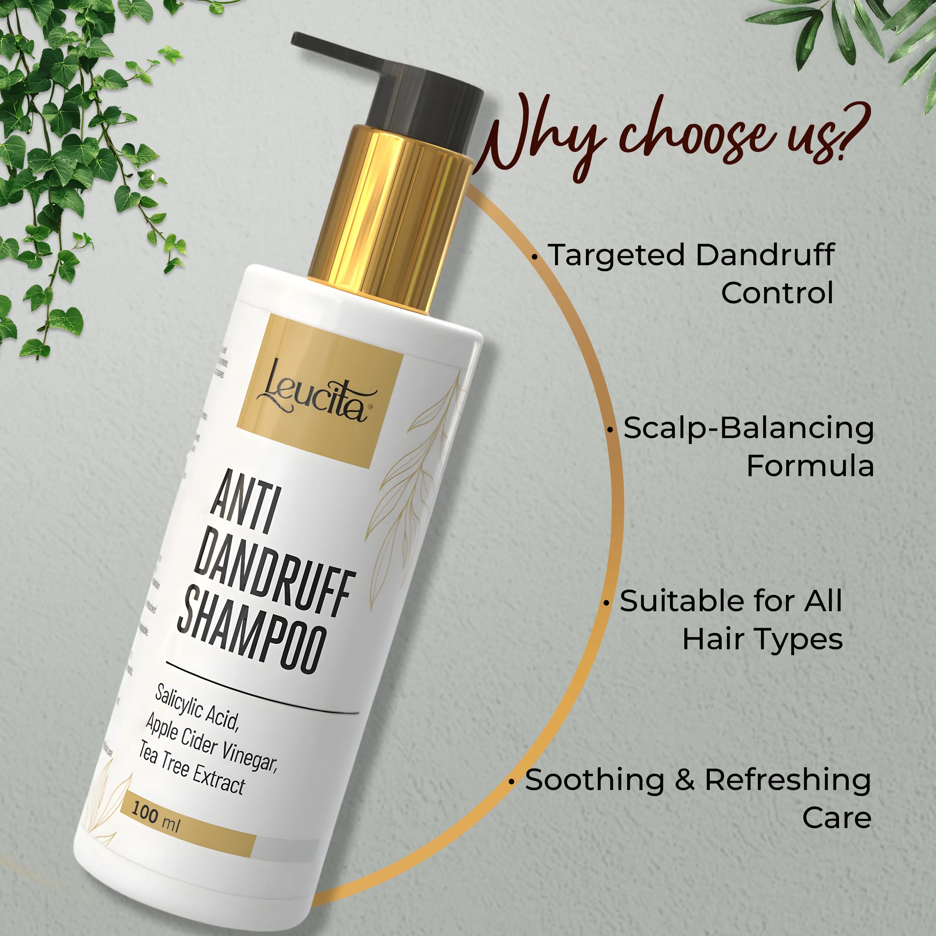 Leucita Anti Dandruff Shampoo for Clean and Flake-Free Scalp